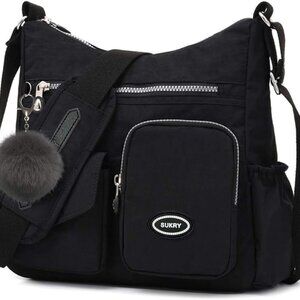 Nylon Crossbody Bag for Women with Anti theft RFID Pocket, Waterproof Shoulder B